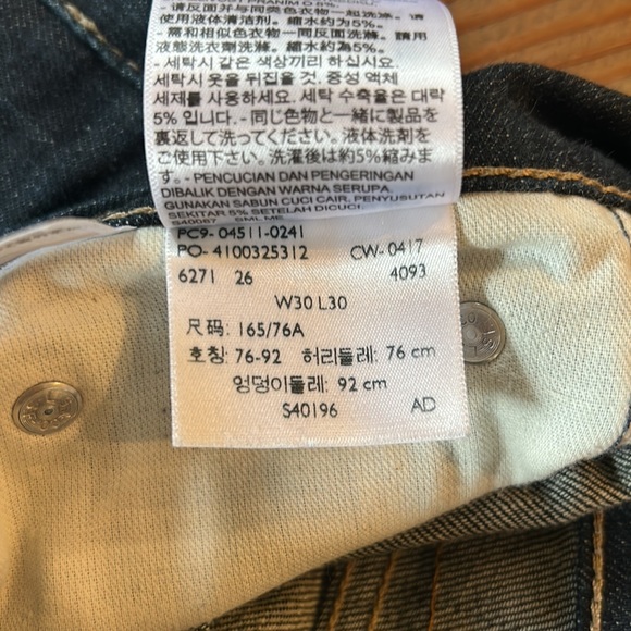 Men’s Levi’s 511 dark wash W 30 L 30 - Picture 6 of 7